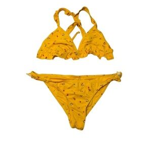 Yellow Floral Bikini Set size S